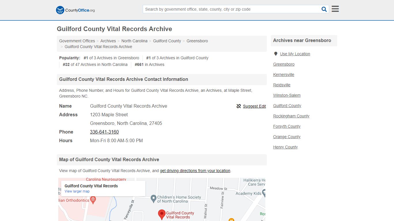 Guilford County Vital Records Archive